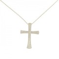 K18YG クロス ダイヤモンド ネックレス 0.89CT