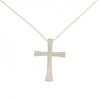K18YG クロス ダイヤモンド ネックレス 0.89CT