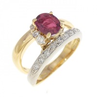 K18YG/PT ルビー リング