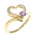 K18YG ハート アメジスト リング