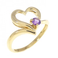 K18YG ハート アメジスト リング
