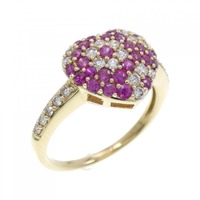 K18YG ハート ルビー リング 0.48CT