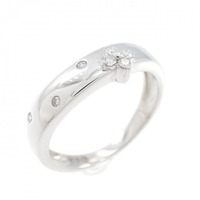 K18WG フラワー ダイヤモンド リング