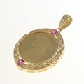 K18YG ルビー コイン 0.39CT ペンダント
