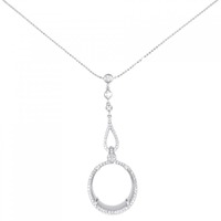 750WG/K18WG ローズクオーツ ネックレス 14.38CT