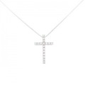 K18WG クロス ダイヤモンド ネックレス 0.17CT