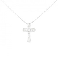 750WG/K18WG クロス ダイヤモンド ネックレス