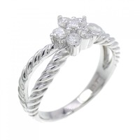 K18WG フラワー ダイヤモンド リング 0.21CT