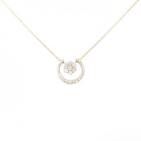 K18PG 2WAY フラワー ダイヤモンド ネックレス 0.22CT