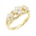 K18YG フラワー ダイヤモンド リング 0.53CT