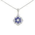 PT フラワー サファイヤ ネックレス 1.50CT