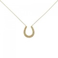 K18YG ホースシュー ダイヤモンド ネックレス 0.20CT
