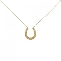 K18YG ホースシュー ダイヤモンド ネックレス 0.20CT