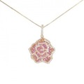 K18PG ローズ サファイヤ ネックレス 0.70CT
