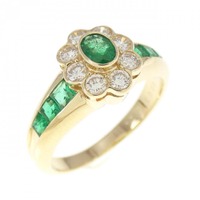 750YG エメラルド リング 0.39CT