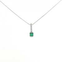 K18WG エメラルド ネックレス 0.26CT