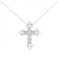 K18WG クロス ダイヤモンド ネックレス 0.3CT