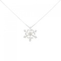 K18WG スノーフレーク ダイヤモンド ネックレス 0.16CT