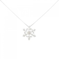 K18WG スノーフレーク ダイヤモンド ネックレス 0.16CT
