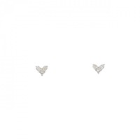 K18WG ハート ダイヤモンド ピアス 0.20CT