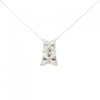 K18WG フラワー ダイヤモンド ネックレス 0.30CT