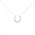 K18WG ホースシュー ダイヤモンド ネックレス 0.20CT
