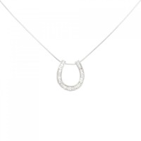 K18WG ホースシュー ダイヤモンド ネックレス 0.20CT