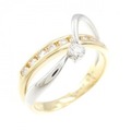 K18YG/PT ダイヤモンド リング 0.30CT