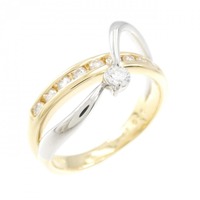 K18YG/PT ダイヤモンド リング 0.30CT