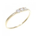 【リメイク】K18YG スリーストーン ダイヤモンド リング 0.15CT