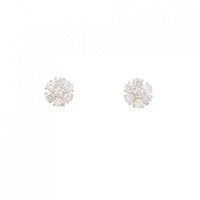 【リメイク】K18YG フラワー ダイヤモンド ピアス 0.30CT