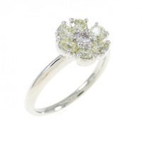 【新品】PT フラワー ダイヤモンド リング 0.65CT