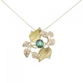 K18YG リーフ トルマリン ネックレス 1.05CT