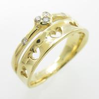 K18YG ハート ダイヤモンドリング