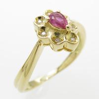K18YG フラワー ルビーリング20％引き