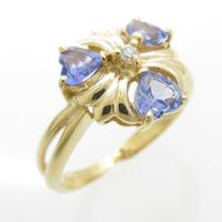 K18YG ハート タンザナイトリング