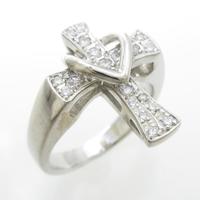 K18WG クロス ダイヤモンドリング