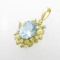 K18YG／PT アクアマリンペンダント