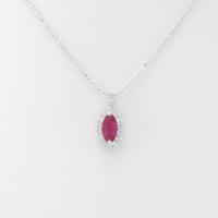 K18WG ルビーネックレス