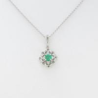 PT／K18WG フラワー エメラルドネックレス