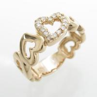 K18PG ハート ダイヤモンドリング