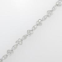 K18WG ハート ダイヤモンドブレスレット