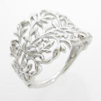 K18WG リーフ ダイヤモンドリング