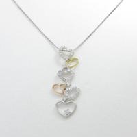 K18スリーカラー ハート ダイヤモンドネックレス