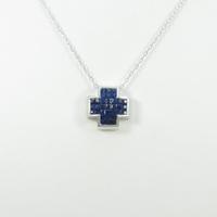 K18WG クロス サファイヤネックレス