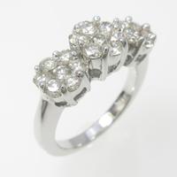 K18WG フラワー ダイヤモンドリング