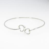 ティファニー ダブルオープンハート バングル