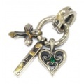 BWL(ビルウォールレザー)PN-Custom #69 3Charm MatchStick Heart Cross Gold Solder
