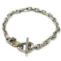 BWL(ビルウォールレザー)　B-563S Square Chain w/Skull Head Bracelet スカルヘッドスクエアチェーンブレス【カスタムアイテム】