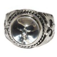 CRAZY PIG DESIGNS(クレイジーピッグ)　SMALL CRYSTAL SKULL RING #677